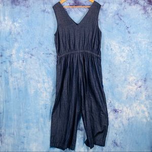 Blue Jean Style Romper jumpsuit with tie